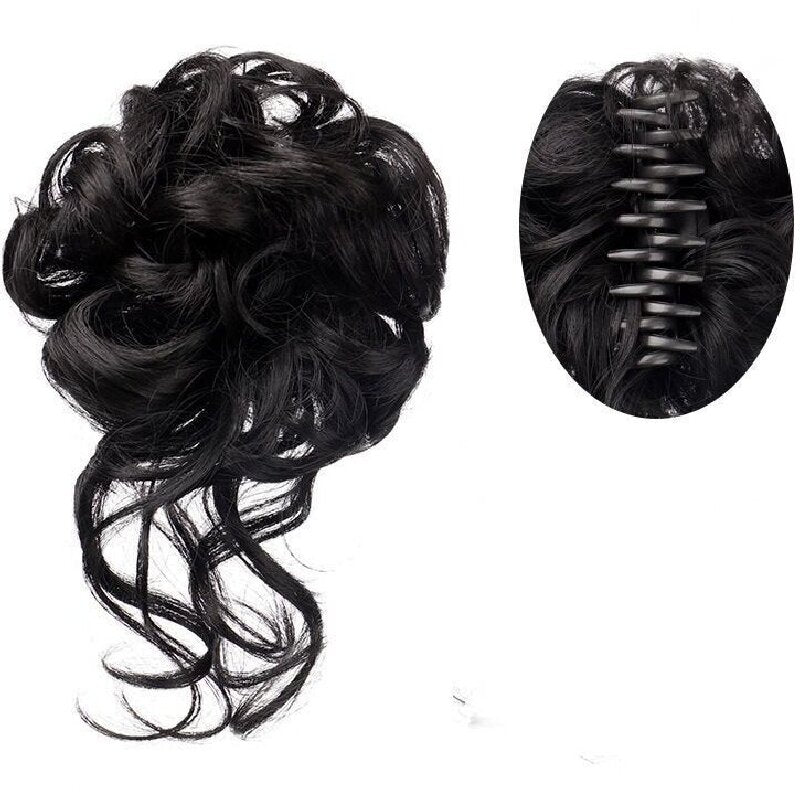 Elegant Black Spiral Curl Wig Top Knot for Ladies: Versatile Beauty Solution