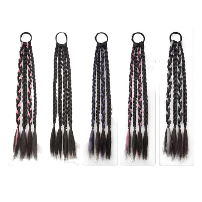 Elegant Curly Braided Ponytail Extensions – Stylish Long Braids for Women & Girls(One pair)