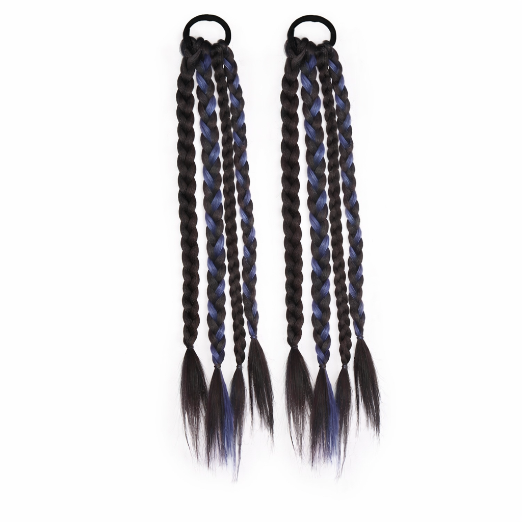 Elegant Curly Braided Ponytail Extensions – Stylish Long Braids for Women & Girls(One pair)
