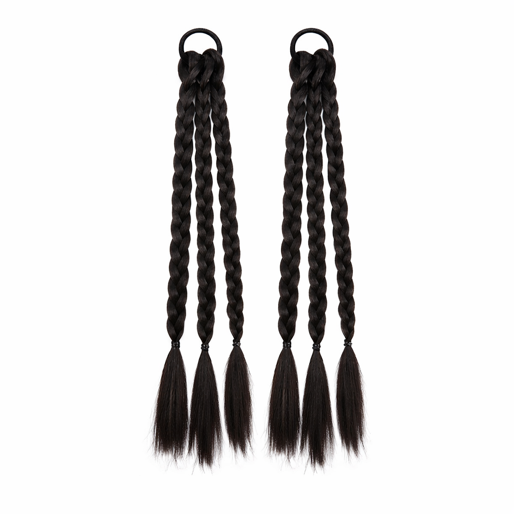 Elegant Curly Braided Ponytail Extensions – Stylish Long Braids for Women & Girls(One pair)