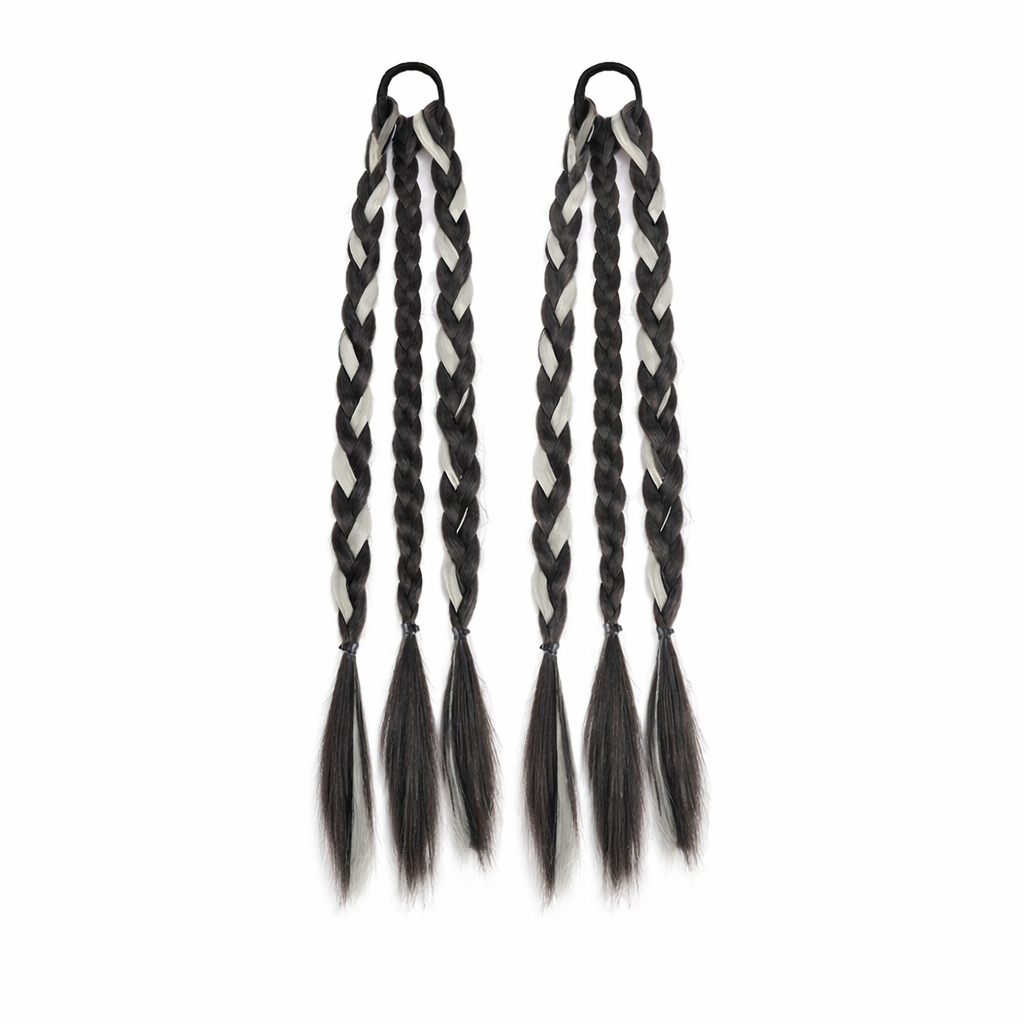 Elegant Curly Braided Ponytail Extensions – Stylish Long Braids for Women & Girls(One pair)
